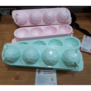 Khay đá bi kim cương 4 viên nhựa cao cấp Hofaco