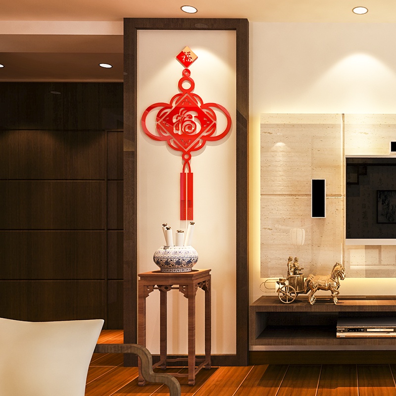 Tranh dán tường mica 3d chữ PHÚC decor khổ lớn trang trí ngày tết , lễ hội, nhà hàng Nhiều Size - EPeBen