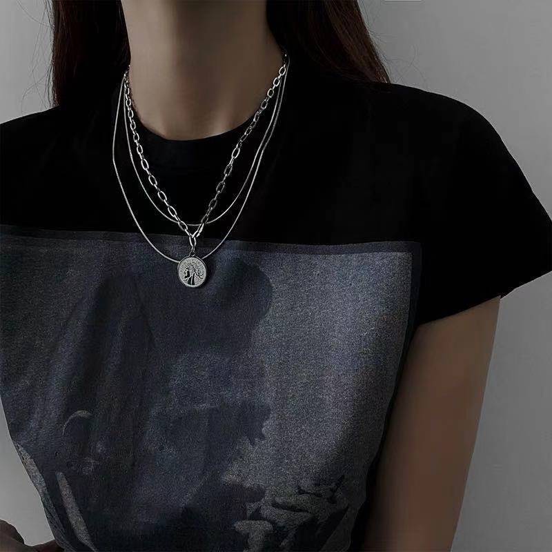 Vòng cổ MANYUE ba lớp phong cách Ấn Độ Hàn Quốc thời trang đơn giản cá tính dành cho nữ