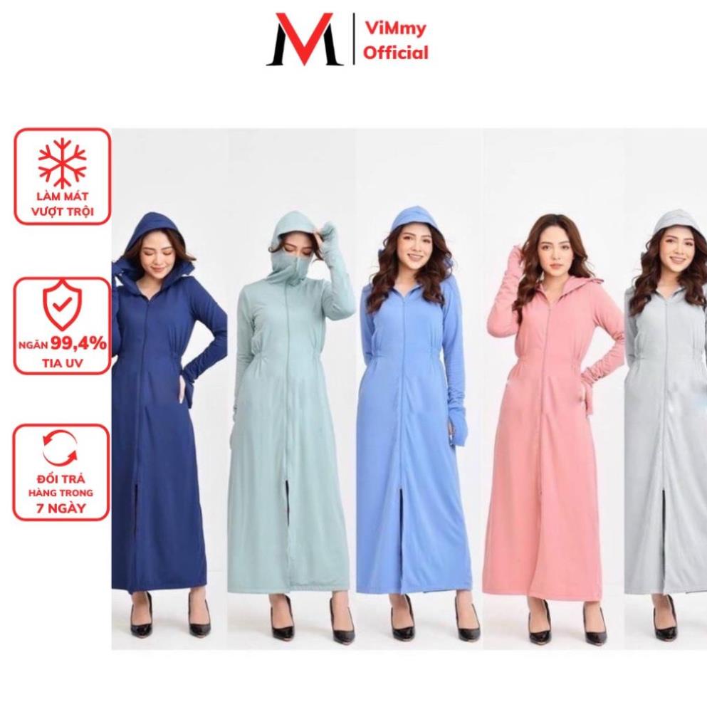 Áo chống nắng nữ toàn thân vải thông hơi làm mát , áo chống nắng dáng dài chất liệu mềm mải chống nắng hiệu quả ! '