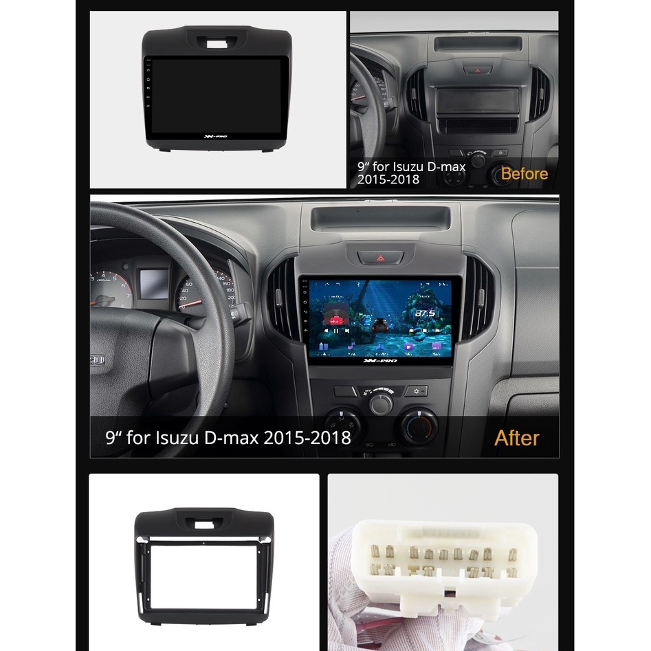 Màn Hình Android 9 inch Cho Xe DMAX MUX 2015-2021 - Đầu DVD Android Kèm Mặt Dưỡng Giắc Zin Cho ISUZU DMAX - Điều Khiển G