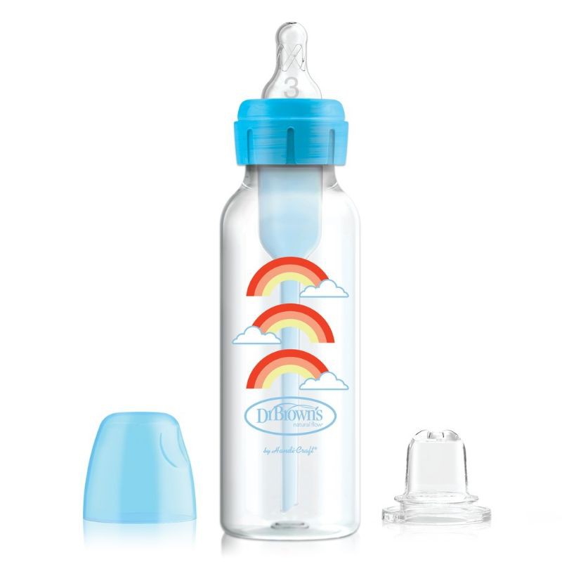 Bình sữa Dr Brown's cổ hẹp 250ml nhựa PP Options plus chuyển đổi 2 giai đoạn