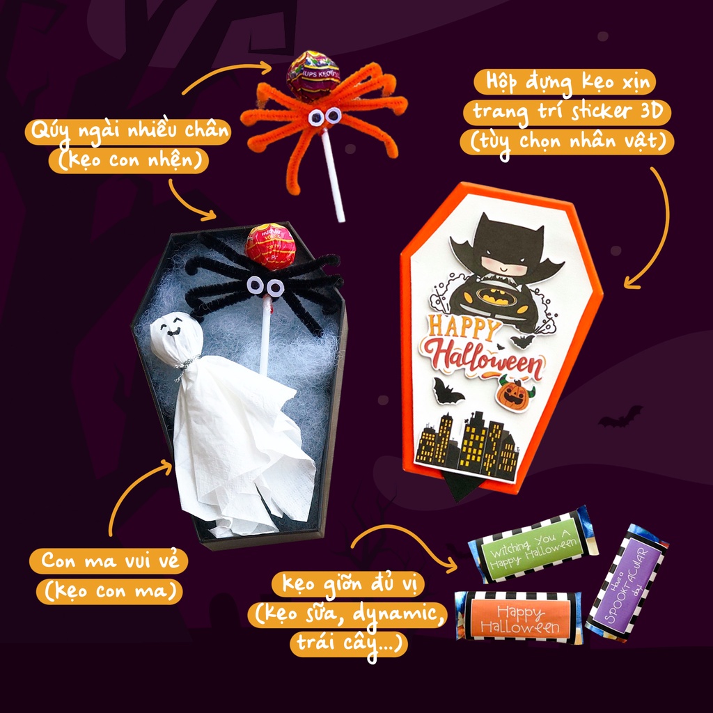 Combo Mặt nạ hóa trang và Hộp kẹo Halloween