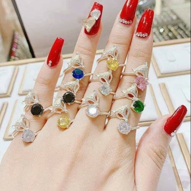 NHẪN HỒ LY ÔM ĐÁ BẠC TA
