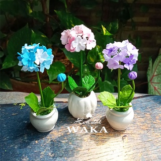 Hoa Đất Sét Mini- Tú Cầu 12cm