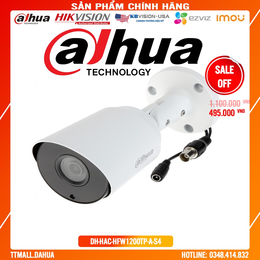 Camera Dahua DH-HAC-HFW1200TP-A-S4 2M 1080P Full HD - Bảo hành chính hãng 2 năm