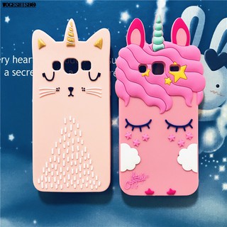 Ốp Lưng Silicone Mềm In Hình Kỳ Lân / Mèo Đáng Yêu Cho Samsung Galaxy J1 J3 J5 J7 2015 2016 2017