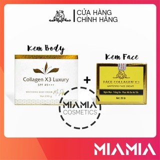 Combo Kem Body Collagen X3 Luxury và Kem Face Colagen X3 chính hãng Đông Anh