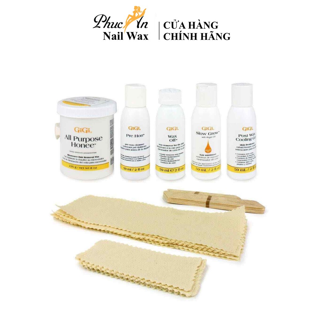 Sáp Wax Lông Gigi Microwave Bộ Kit Lò Vi Sóng Tiện Lợi Không Cần Nồi Nấu Wax Kèm 4 Chai Lotion Trước Và Sau Khi Wax