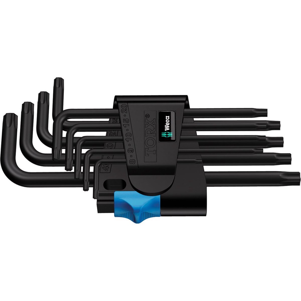 BỘ LỤC GIÁC HOA THỊ CHỮ L WERA 9 CÂY THÂN PHỦ ĐEN 05024244002