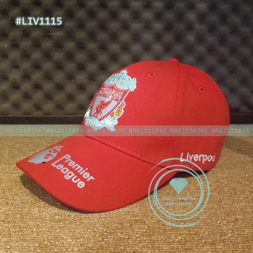Mũ nón lưỡi trai bóng đá CLB Liverpool Logo in Dạ Quang Bắt Mắt, Khóa Đồng Sang Trọng Siêu Đẹp, Siêu Chất