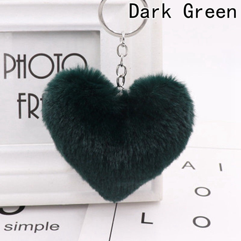 Móc khóa gắn hình trái tim nhồi bông dễ thương