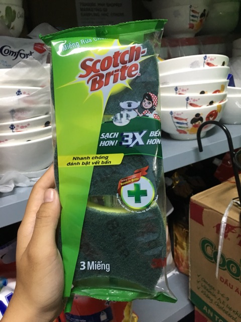 Bộ 3 miếng rửa chén Scotch Brite 3M