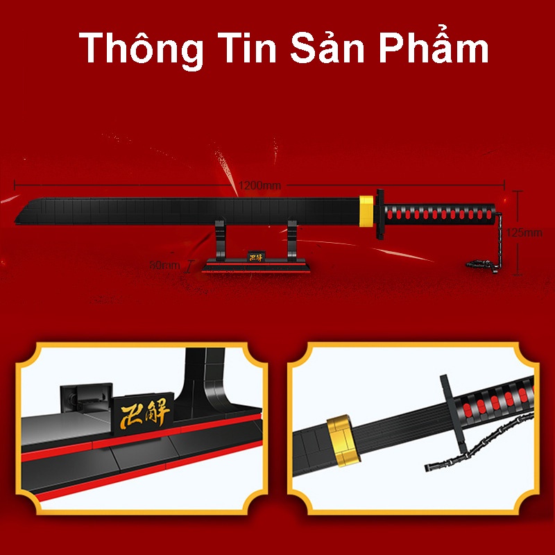 Đồ Chơi Lắp Ráp Kiểu LEGO Thanh Kiếm Zangetsu Của Kurosaki Ichigo Bleach DK1501 Với 932 Mảnh Ghép