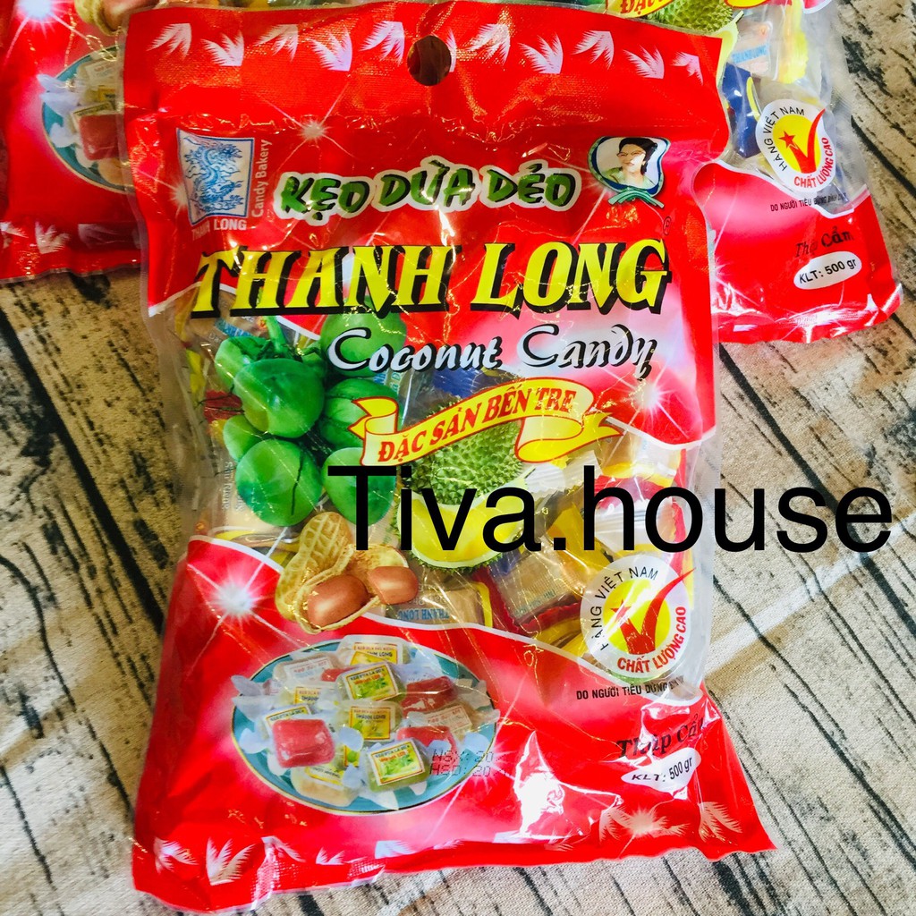 Kẹo dừa dẻo thập cẩm Thanh Long 500g GIÁ SỈ đủ vị món ăn vặt đặc sản