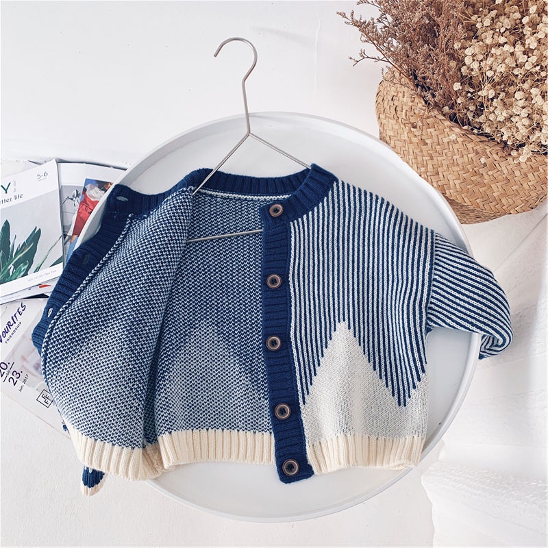 Áo khoác Cardigan dệt kim phong cách Hàn quốc cho bé trai