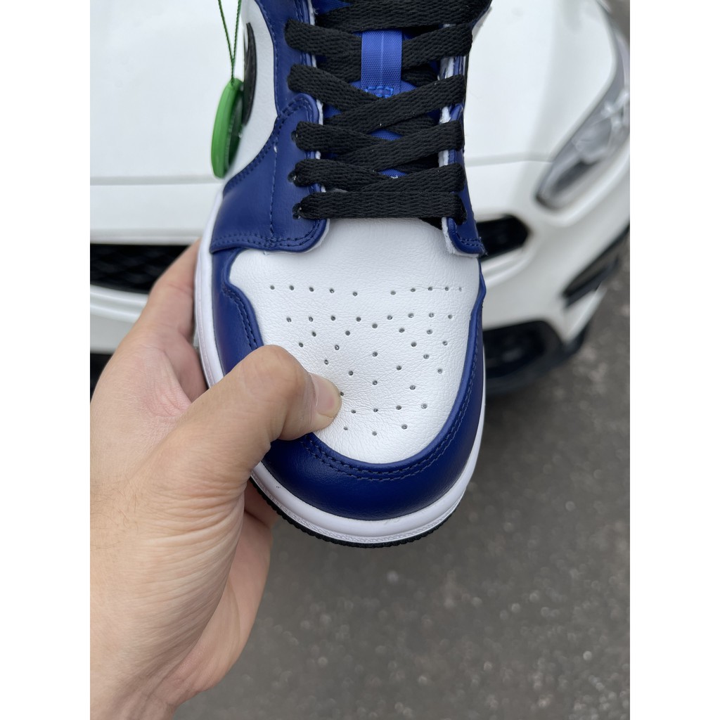 Giày JD Xanh Trắng Gót Vàng