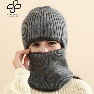 Mũ len dày che mặt và cổ