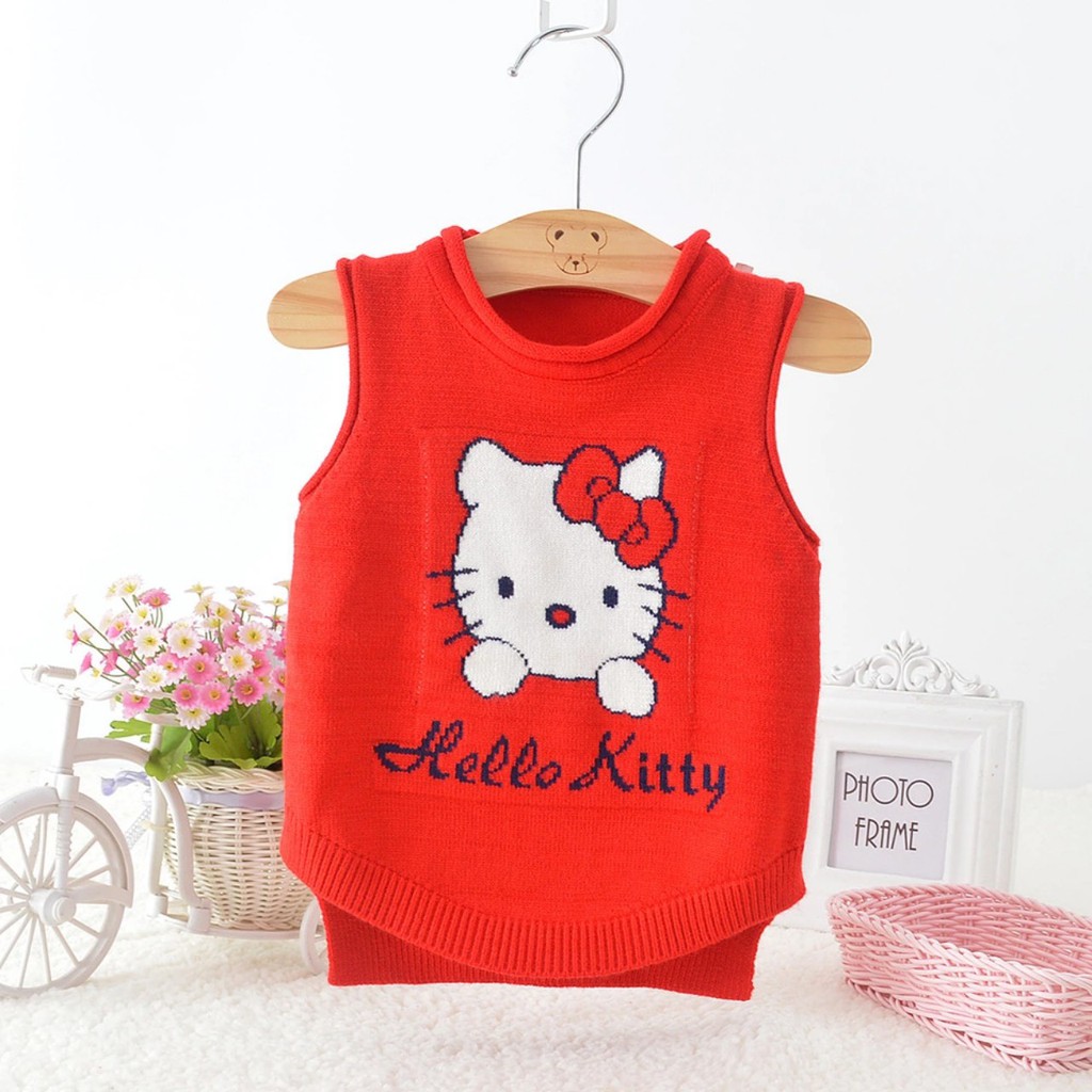 Áo Len Ghi Lê cho Bé trai và bé gái sơ sinh từ 9-18kg  Mẫu hot nhất Thu Đông 2020, hình Mèo Hello Kitty đáng yêu