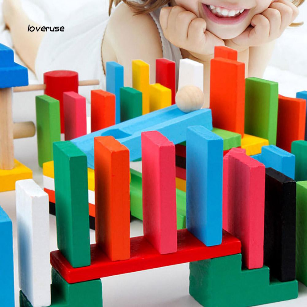 Set 120 khối gỗ domino nhiều màu sắc đầy cuốn hút cho bé