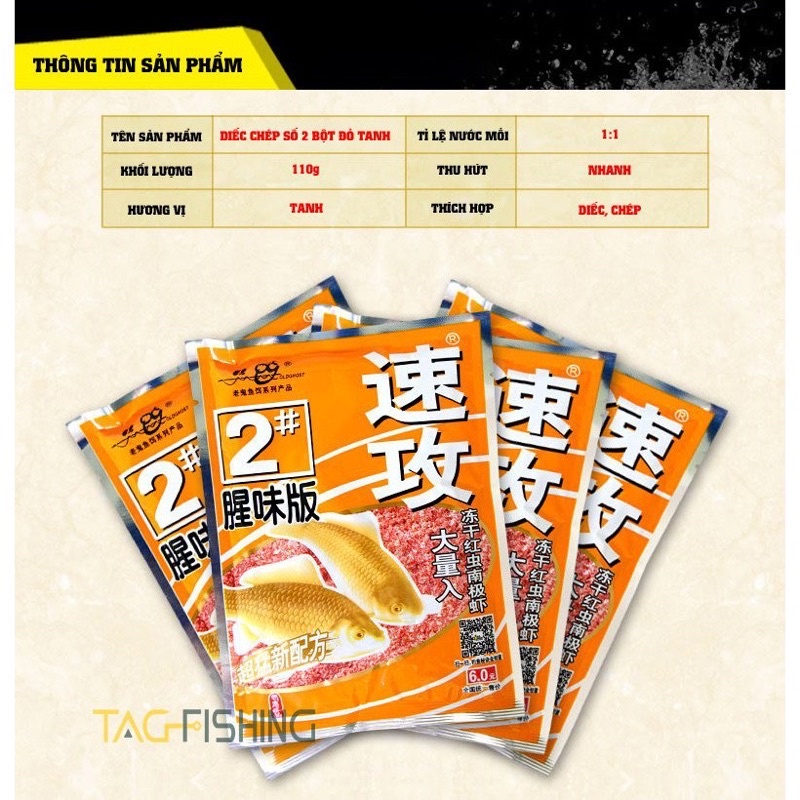 Mồi Diếc Chép Số 2 Tanh Đỏ