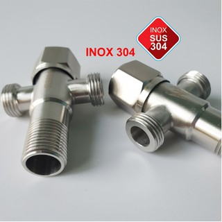 Van T cầu inox 304 giảm áp 2 nhánh nước ra