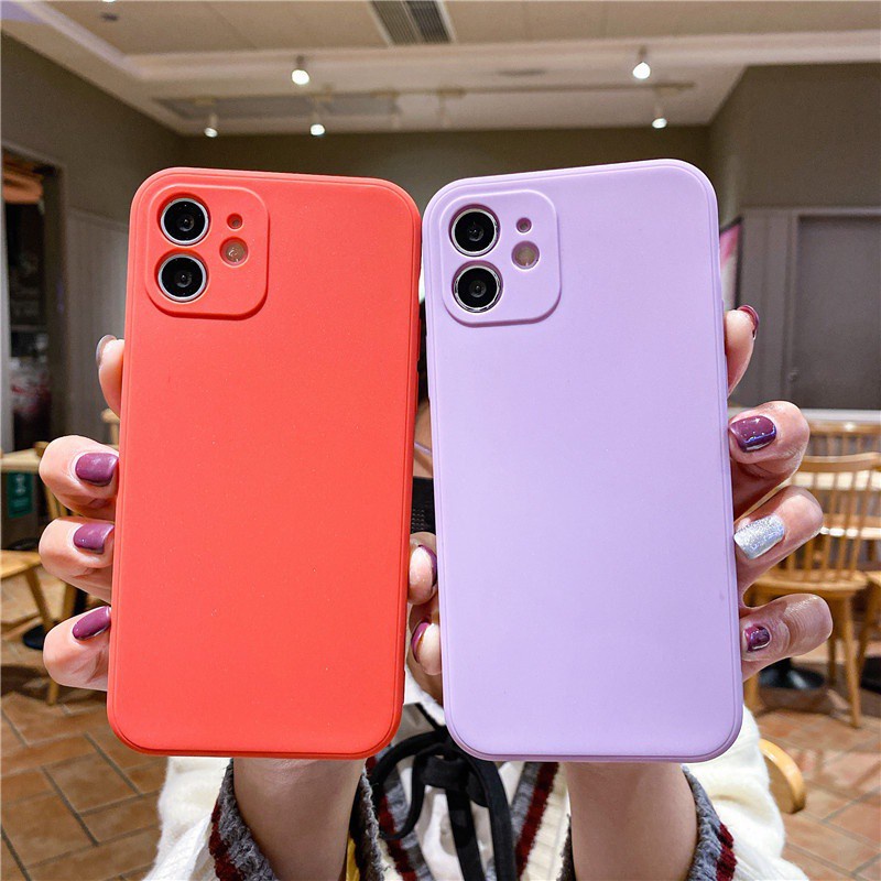 Sang Trọng Ốp Điện Thoại Silicon Dẻo Mềm Mỏng Màu Kẹo Cho For iPhone 12 11 Pro Max