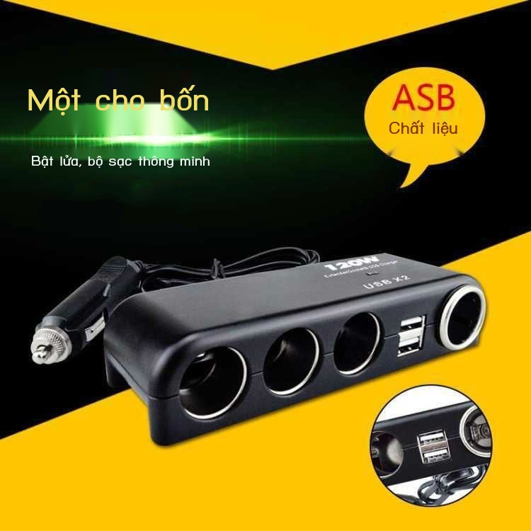 Hàng Có Sẵn Đầu Chuyển Đổi Bật Lửa Một Chữ Số Có Dây Sạc usb Đa Năng Cho Xe Hơi