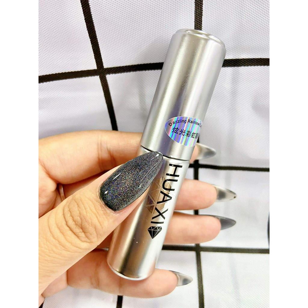 Top mắt mèo kim cương Huaxi 9D chính hãng - sơn gel mắt mèo kim cương Huaxi lấp lánh sang chảnh siêu sáng
