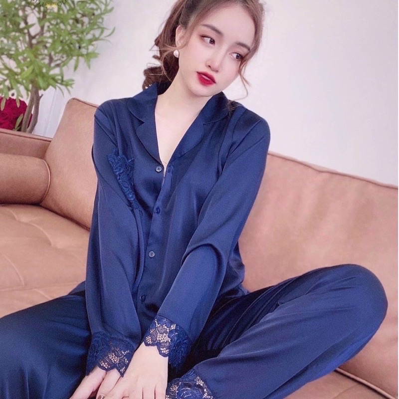 Đồ bộ Satin phối ren Bigsize 50-100kg mềm rũ mát lạnh
