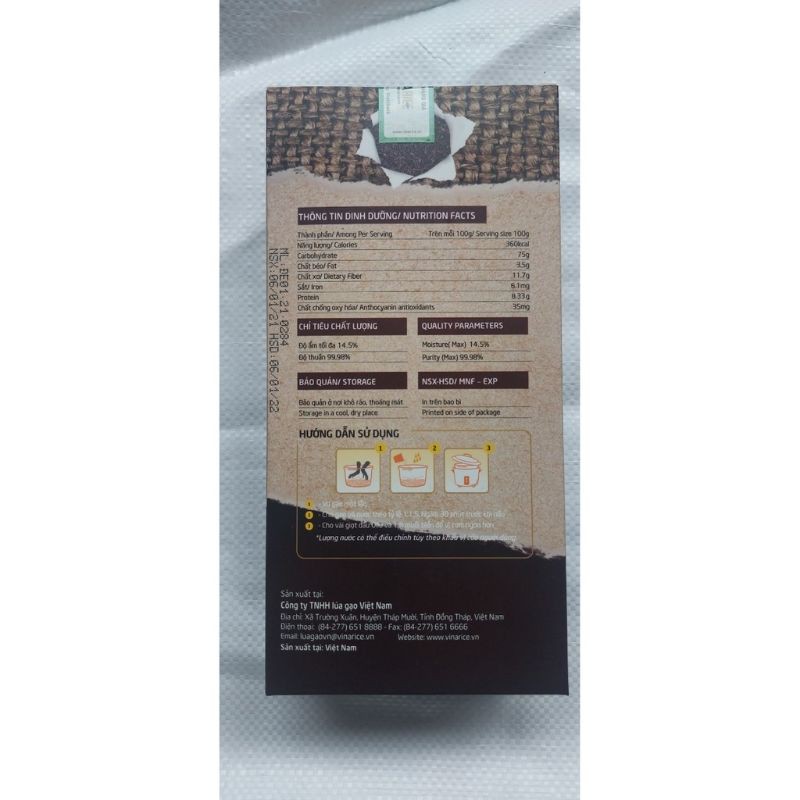 Gạo Phúc Xuân gạo lứt đen 1Kg -Vinaseed- Cơm mềm dẻo, tốt cho tim mạch và tiểu đường, giảm cholesterol, ngăn ngừa mỡ máu | BigBuy360 - bigbuy360.vn
