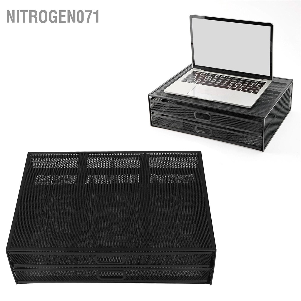 Nitrogen071 Màn hình đứng Riser có ngăn kéo Không gian lưu trữ lớn Tấm cao su chống trượt lưới kim loại cho hộ gia đình văn phòng