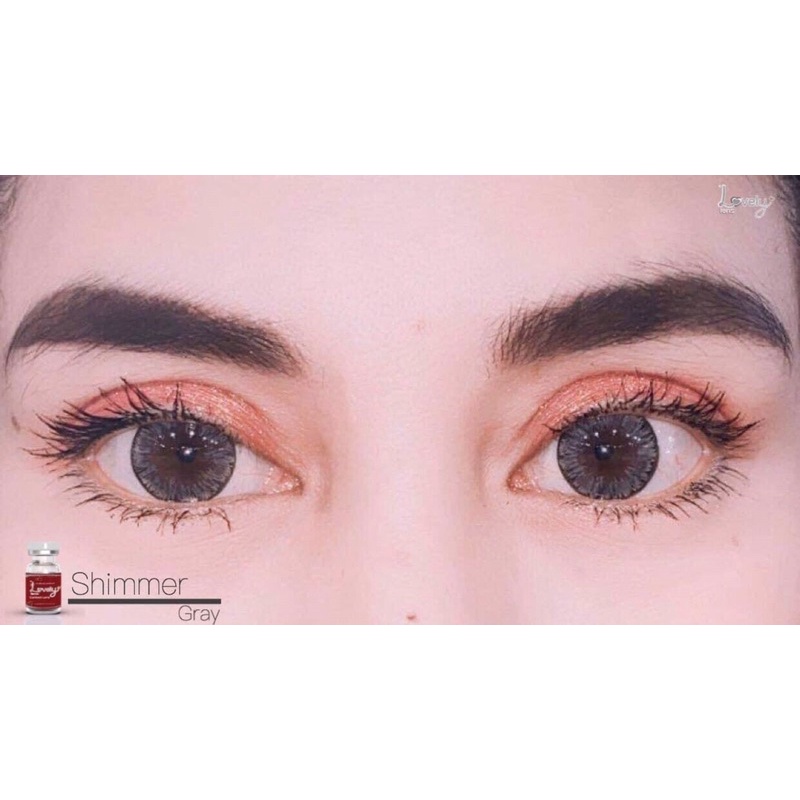 Lens mắt XÁM TÂY hàn quốc long lanh vân đá kèm khay đơn