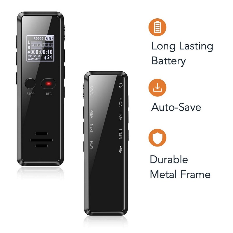 Máy ghi âm chuyên dụng mini siêu nhỏ DVR 818, âm thanh VAR/VOR, Ghi âm chất lượng cao
