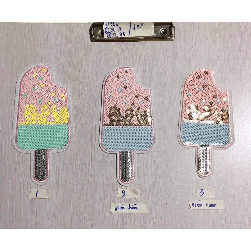 sticker hình ủi cây kem nhiều màu size to