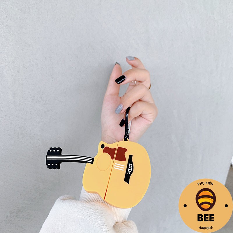 Vỏ Bao Airpod Đựng Tai Nghe Airpods 1 2 Pro Đàn Guitar Chất Liệu Silicon Dẻo Siêu Cute - BEE SHOP