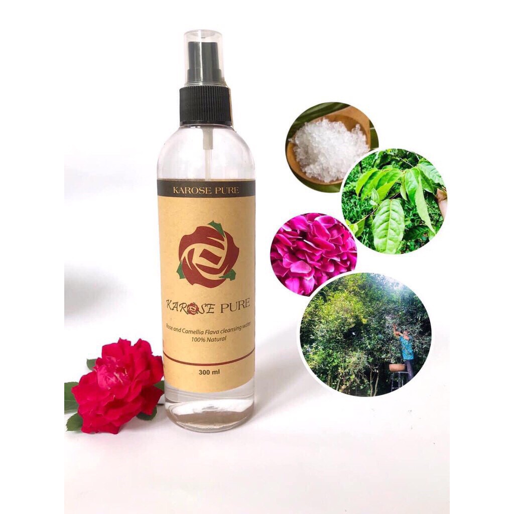 Nước Lau Mặt Hoa Hồng Thiên Nhiên Karose Giúp Làm Sạch Sâu Không Khô Da