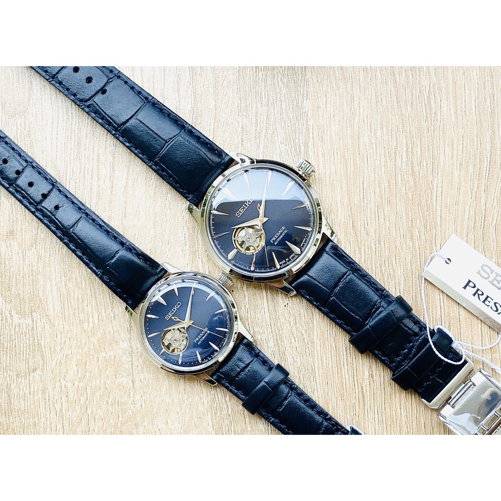 ĐỒng hồ cặp đôi nam nữ Seiko Presage Cocktail Time Stinger SSA405J1 - SSA875J1  Made in Japan