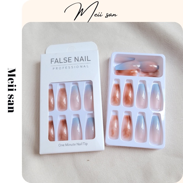 Bộ 24 móng tay giả dài nhiều mẫu thời trang cho nữ Meiisan