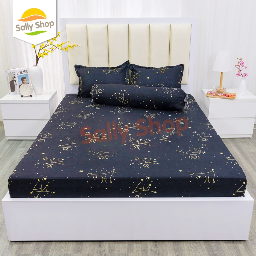 Bộ Ga Gối Cotton Poly Mẫu SAO ĐEN - CUNG HOÀNG ĐẠO / Màu Tối Màu Cho Gia Đình Bạn