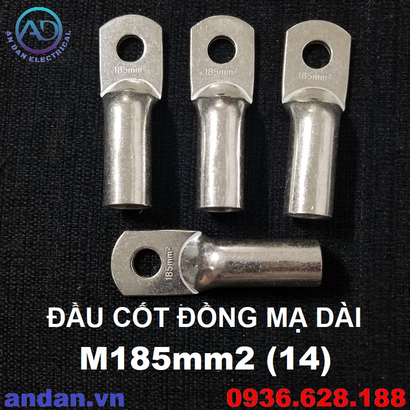 Đầu cốt đồng mạ dài, đầu cos mạ dài, cosse đồng dài M16 M25 M35 M50 M70 M95 M120 M150 M185 M240 M300