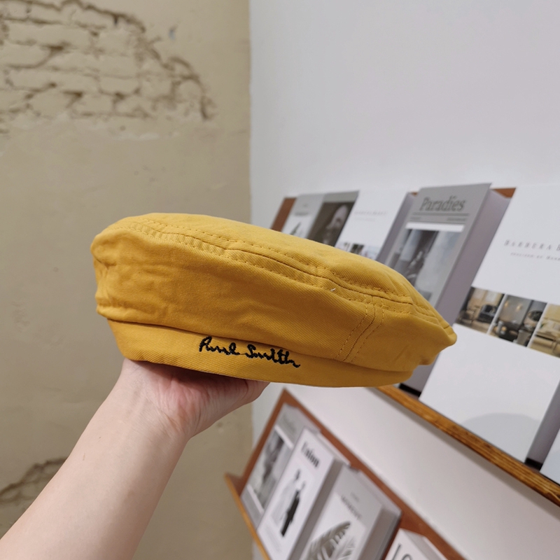 Mũ Beret Màu Trơn Thêu Chữ Phong Cách Retro Anh Quốc Thời Trang Thu Đông Cho Nữ