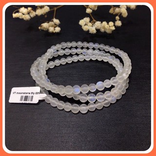 Vòng tay Mặt Trăng Moonstone trắng ánh anh hàng  loại VIP Tặng kèm hộp đựng VT100 - Hợp tất cả các mệnh