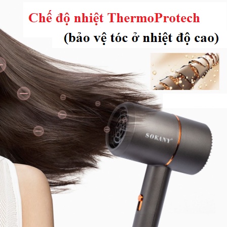 Máy sấy tóc, tạo kiểu tóc SOKANY , công suất lớn phù hợp cho cả gia đình và salon tóc - Bảo hành 12 tháng