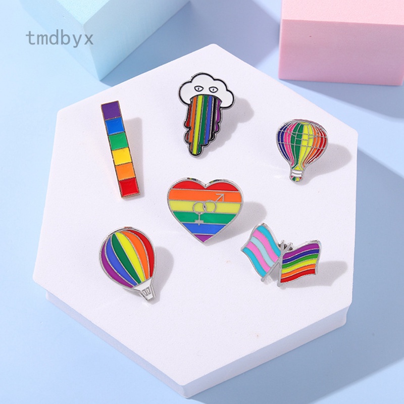 Tmdbyx Ghim Cài Áo Kim Loại Hình Đám Mây / Cầu Vồng / Khinh Khí Cầu / Tráng Men