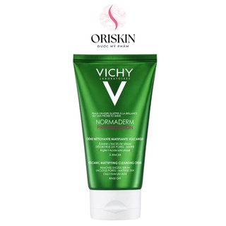 Vichy Sữa Rửa Mặt Tạo Bọt Làm Sạch Sâu Kiểm Soát Dầu Normaderm Phytosolution Volcanic Mattifying Cleansing Cream 125ml