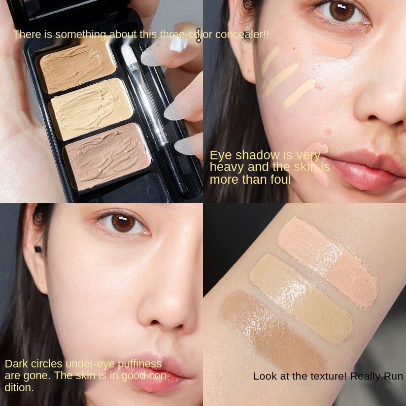 Kem che khuyết điểm GECOMO 3 màu sắc trang điểm tự nhiên che vết mụn làm sáng da