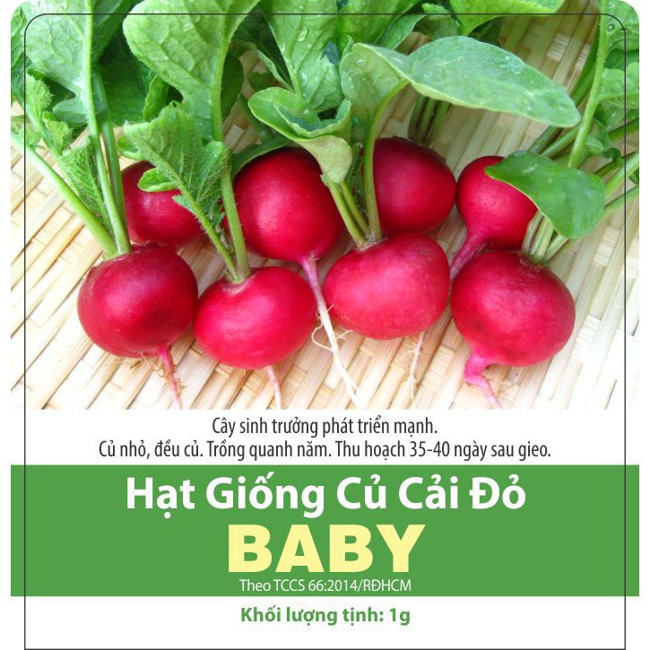 [Rạng Đông] Hạt Giống Củ Cải Đỏ Baby Mini Gói 1gNăng Suất Cao 1gr