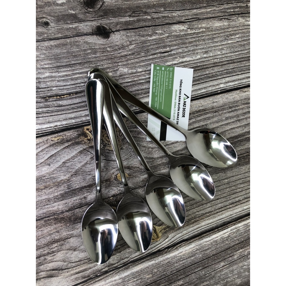 Thìa muỗng ăn chính sang trọng inox cao cấp TD214545 đuôi tròn dành cho phòng ăn gia đình nhà hàng khách sạn