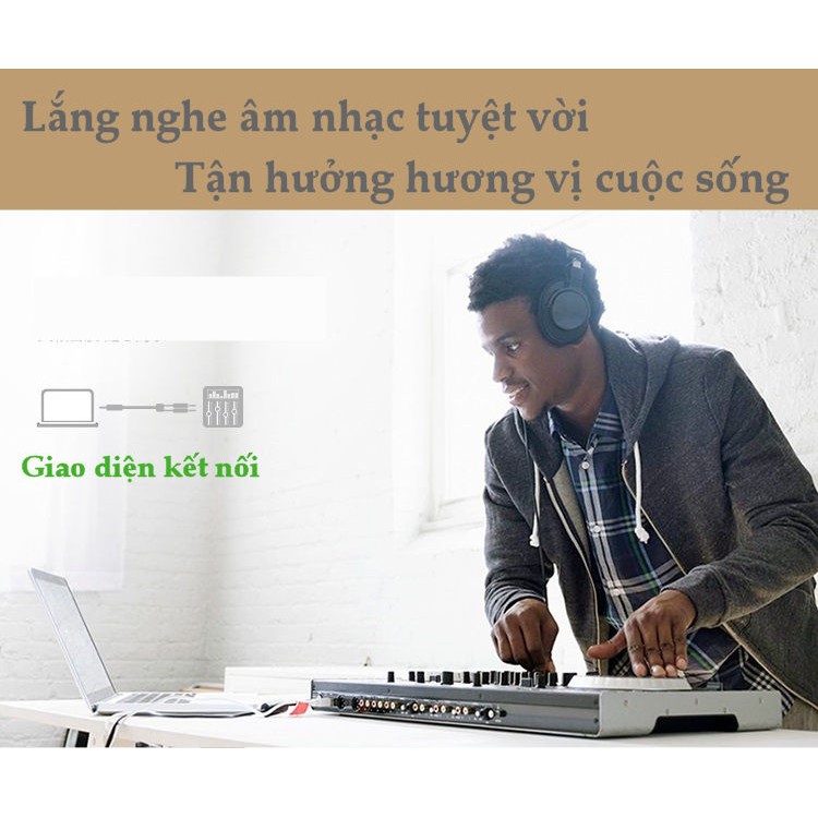 Cáp âm thanh 3.5mm ra 2 đầu 6.5mm mạ vàng 24k dài 0.5M UGREEN AV126 10612